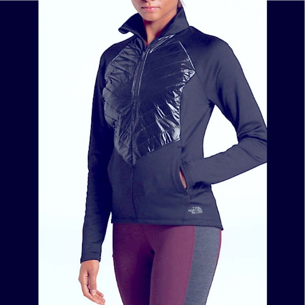 The North Face insulated 1/4 zip athletic jacket size S black